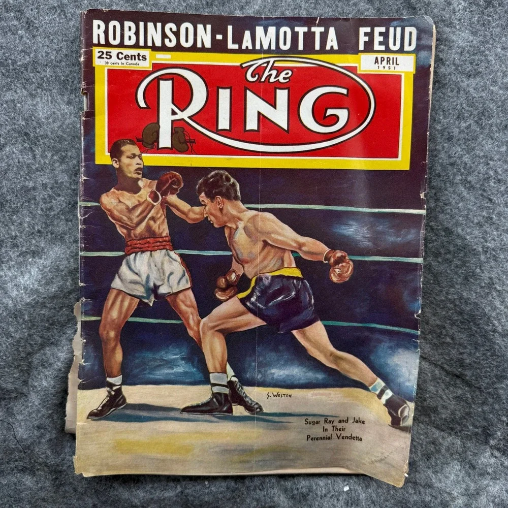 The Ring Magazine April‎ 1951 Robinson-LaMotta Feud Vintage Boxing Collectible